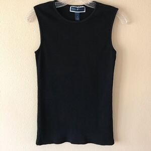 Karen Scott Waffle Black Shirt